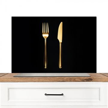 Salpicaderos de cocina - Cubiertos - Oro - Cuchillo - Tenedor