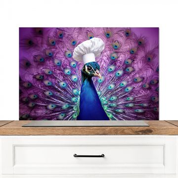 Salpicaderos de cocina - Pavo real - Gorro de cocinero - Cool - Morado