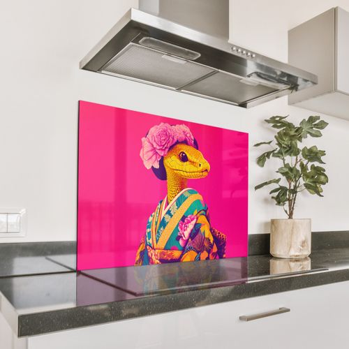 Salpicaderos de cocina - Lagarto - Flores - Rosa - Kimono