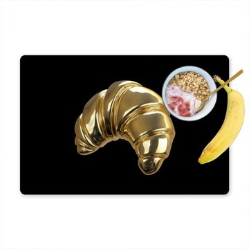 Salvamanteles - Croissant - Pan - Oro - Negro