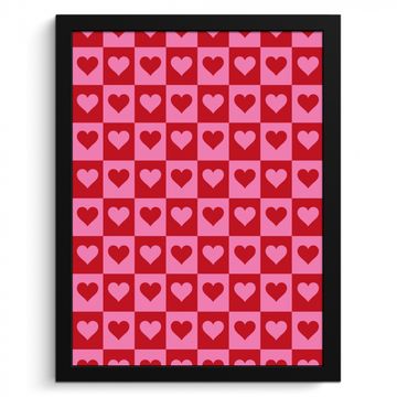 Rojo - Rosa - Tablero de ajedrez - San Valentín
