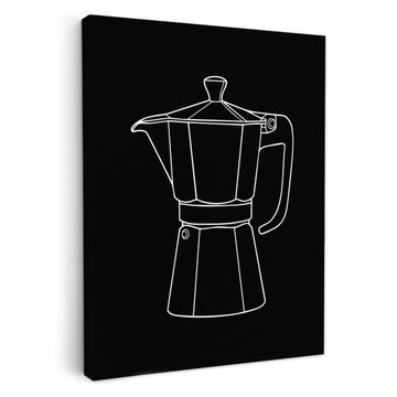 Lienzos decorativos - Mug pot - Negro - Blanco - Dibujo lineal