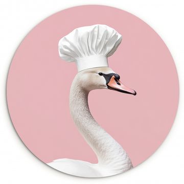 Cuadro redondo - Cisne - Gorro de cocinero - Precioso - Clásico
