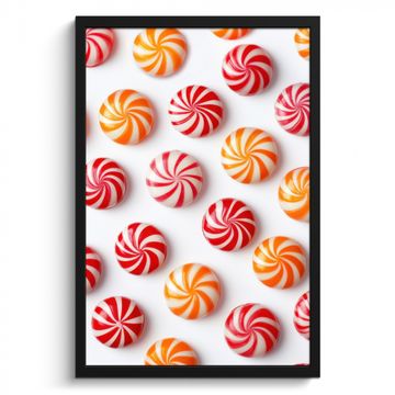 Cuadros enmarcados - Caramelo - Patrón - Rojo - Naranja