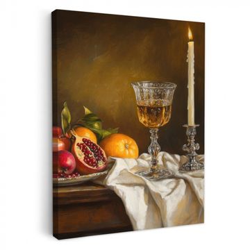 Lienzos decorativos - Fruta - Bodegón - Vino - Vela