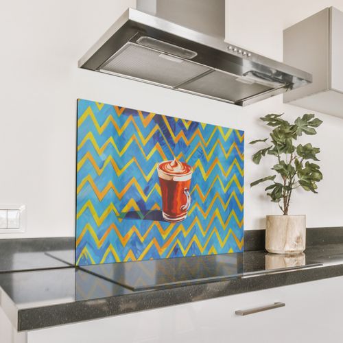Salpicaderos de cocina - Taza - Café - Zigzag - Nata montada