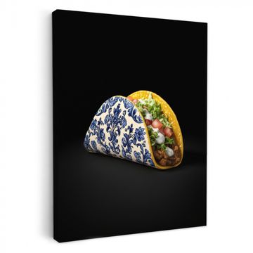 Lienzos decorativos - Taco - Carne - Ensalada - Azul de Delft - Motivo