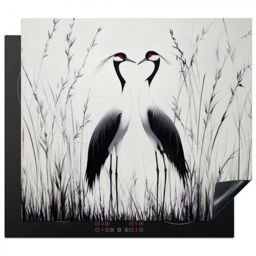 Protector de placa de induccion - Grulla - Hierba - Forma de corazón - Negro