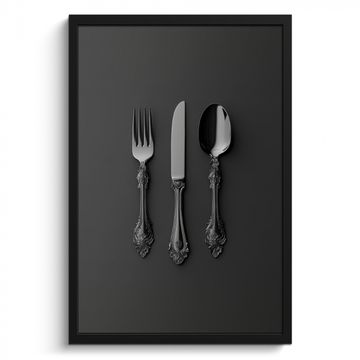 Cuadros enmarcados - Cubiertos - Negro