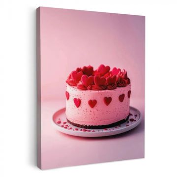Lienzos decorativos - Tarta - Corazón - Rosa