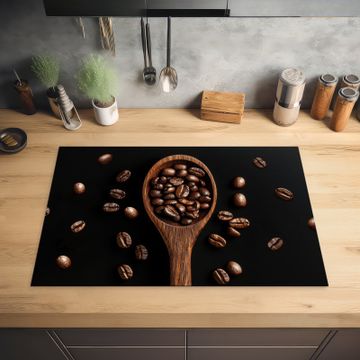 Protector de placa de induccion - Madera - Negro - Granos de café