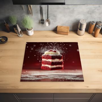 Protector de inducción - Aterciopelado - Rojo - Pastel - Comida