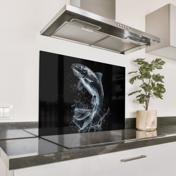 Salpicaderos de cocina - Peces - Koi - Negro - Agua