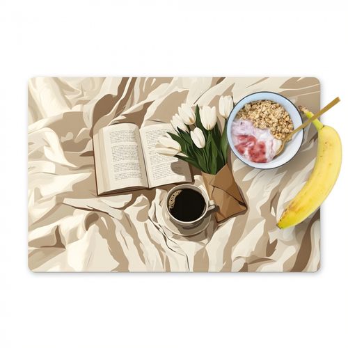 Salvamanteles - Libro - Ilustración - Tulipanes - Café