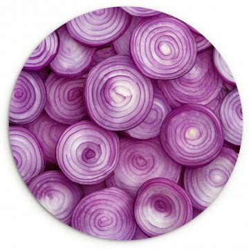 Cuadro redondo - Morado - Cebollas - Primer plano
