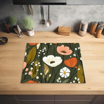 Protector de inducción - Bloemen - Illustratie - Groen