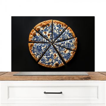 Salpicaderos de cocina - Pizza - Comida - Azul de Delft