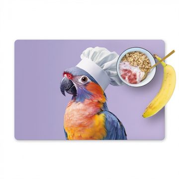 Salvamanteles - Loro - Gorro de cocinero - Morado - Lindo