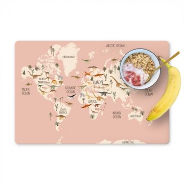 Salvamanteles - Mapa del mundo - Habitación infantil - Dino's - Niñas - Niños - Rosa
