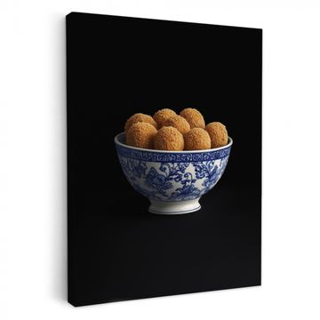 Lienzos decorativos - Azul de Delft - Bitterballen - Holanda - Cuenco