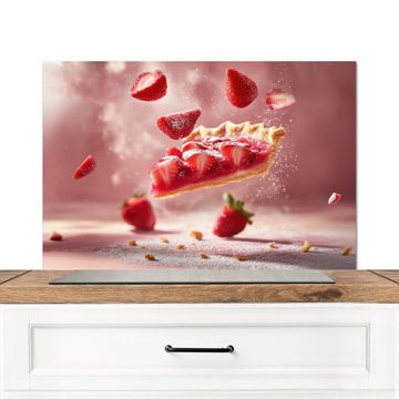 Salpicaderos de cocina - Fresa - Tarta - Comida - Rosa