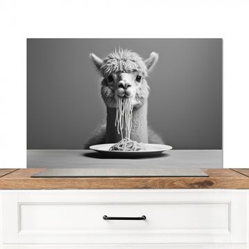 Salpicaderos de cocina - Alpaca - Pasta - Negro - Blanco - Divertido - Animales