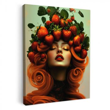 Lienzos decorativos - Mujer - Fresas - Corona