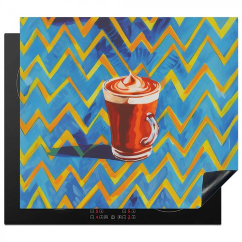 Protector de placa de induccion - Taza - Café - Zigzag - Nata montada