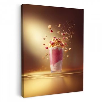 Lienzos decorativos - Frambuesa - Batido - Bebida - Rosa