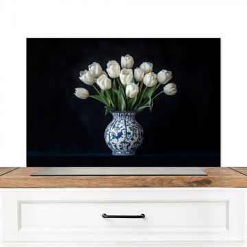 Salpicaderos de cocina - Blanco - Flores - Tulipanes - Jarrón
