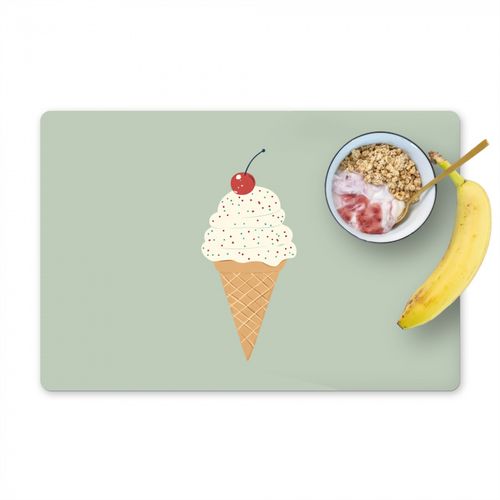 Salvamanteles - Ilustración - Helado - Moteado - Cereza