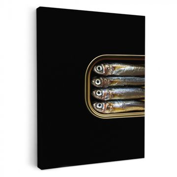 Lienzos decorativos - Sardinas - Lata - Negro - Pescado
