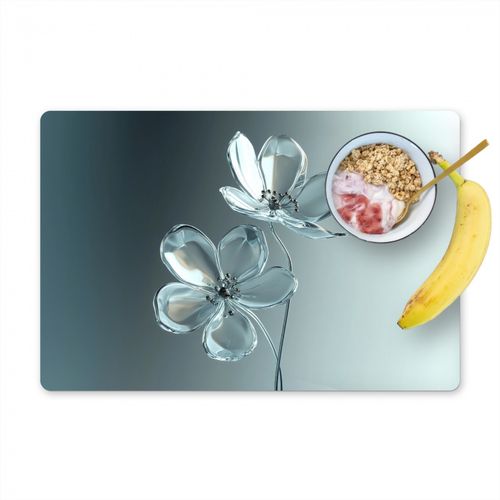 Salvamanteles - Cristal - Flores - Gris