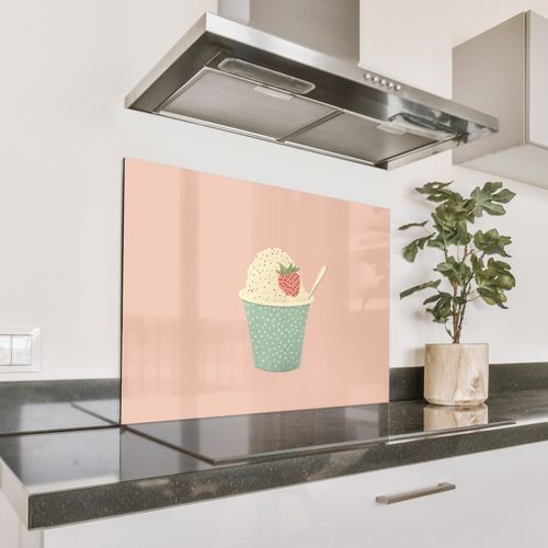 Salpicaderos de cocina - Bandeja - Helado - Fresa - Rosa