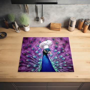 Protector de inducción - Pavo real - Gorro de cocinero - Genial - Morado