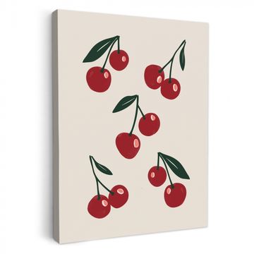Lienzos decorativos - Cerezas - Hojas - Rojo
