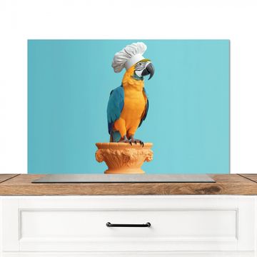 Salpicaderos de cocina - Loro - Gorro de cocinero - Divertido - Pájaro