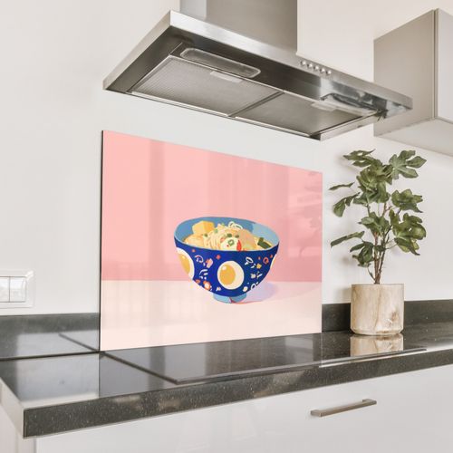 Salpicaderos de cocina - Fideos - Cuenco - Azul - Ilustración
