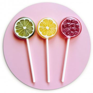 Cuadro redondo - Piruleta - Caramelo - Cítricos