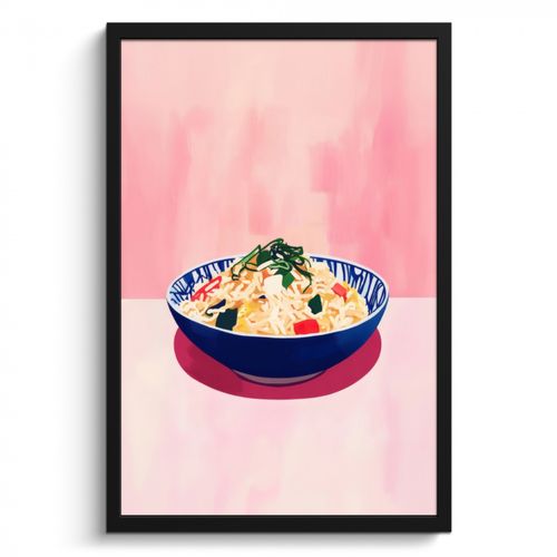Cuadros enmarcados - Arroz - Ilustración - Cuenco - Verduras
