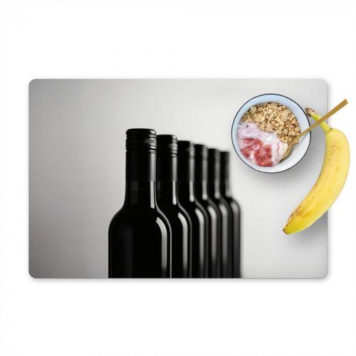 Salvamanteles - Botellas de vino - Negro - Minimalista