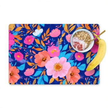 Salvamanteles - Flores - Azul - Rosa