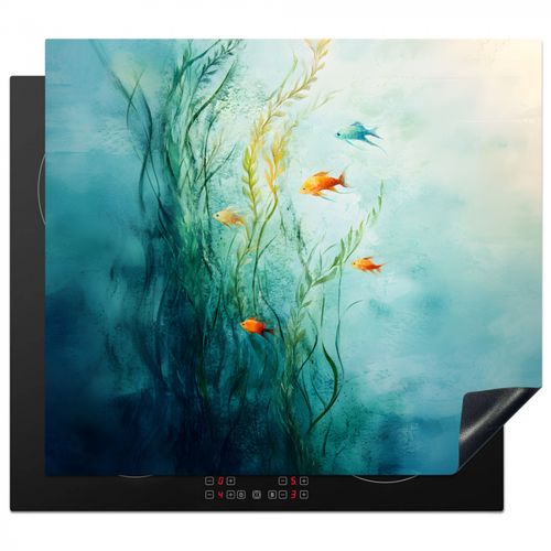 Protector de placa de induccion - Plantas acuáticas - Peces - Colorido - Agua