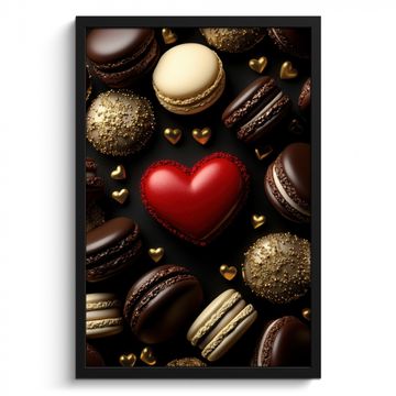 Cuadros enmarcados - Macarrones - Rojo - Corazón