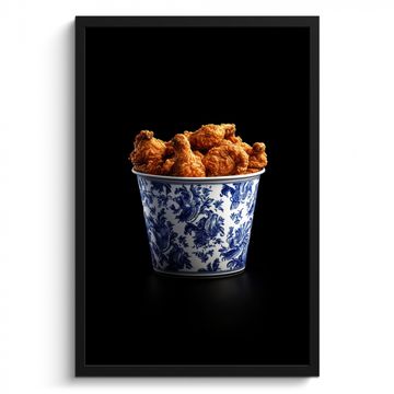 Cuadros enmarcados - Pollo - Cubo - Azul de Delft - Sabroso