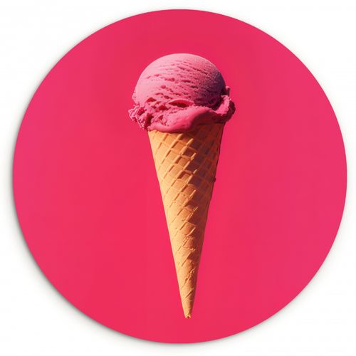 Cuadro redondo - Pala helado - Rosa - Cuerno