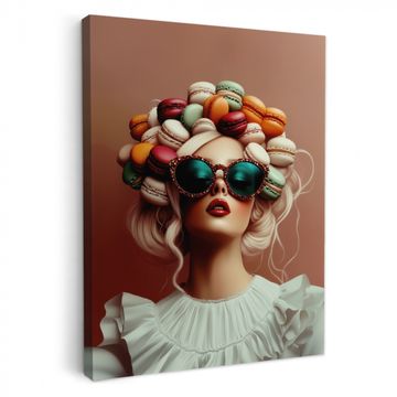 Lienzos decorativos - Mujer - Macarons - Gafas