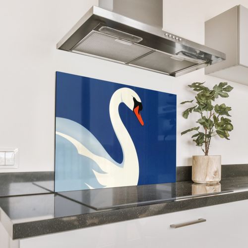 Salpicaderos de cocina - Cisne - Blanco - Pico - Ilustración