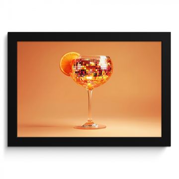 Cuadros enmarcados - Bebida - Naranja - Purpurina - Disco