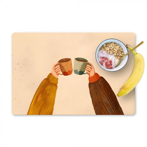 Salvamanteles - Ilustración - Tazas - Cheers - Marrón